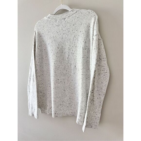 DKNY Sweater Size Large Crewneck Pullover White Speckled Long Sleeve - Picture 8 of 10